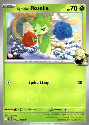 Cynthia's Roselia 007/182 Common Destined Rivals Pokemon Near Mint