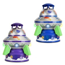 1Set UFO Water Sprinkler Outdoor Summer Rocket Toy With Colorful LED Lights 360D