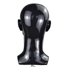 PVC Mannequin Head Black Male Manikin Dummy Stand Model Display Hat L-30black