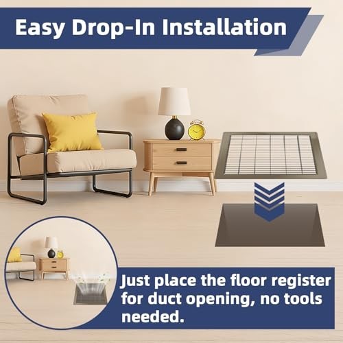 как выглядит 12"x10" Floor Return Air Grille - Fits 10"x12" Duct Opening, Vent Register фото