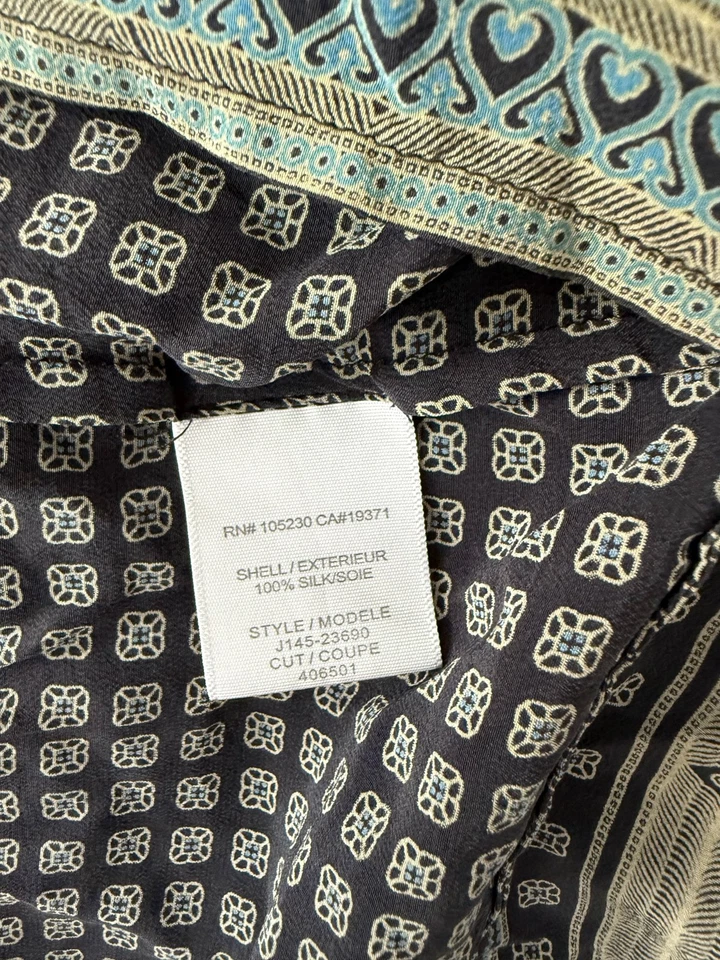 JOIE черный геометрический принт шелк верхний женщин M - Изображение 4 из 4