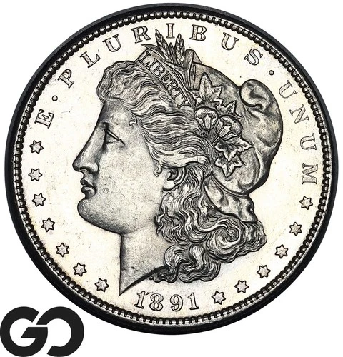 1891-S Morgan Silver Dollar Coin Solid Gem BU++