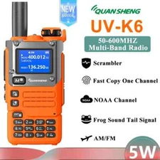 Walkie Talki Orange 50-600MHz Full Band Receiving TypeC Charge Air BandScramble