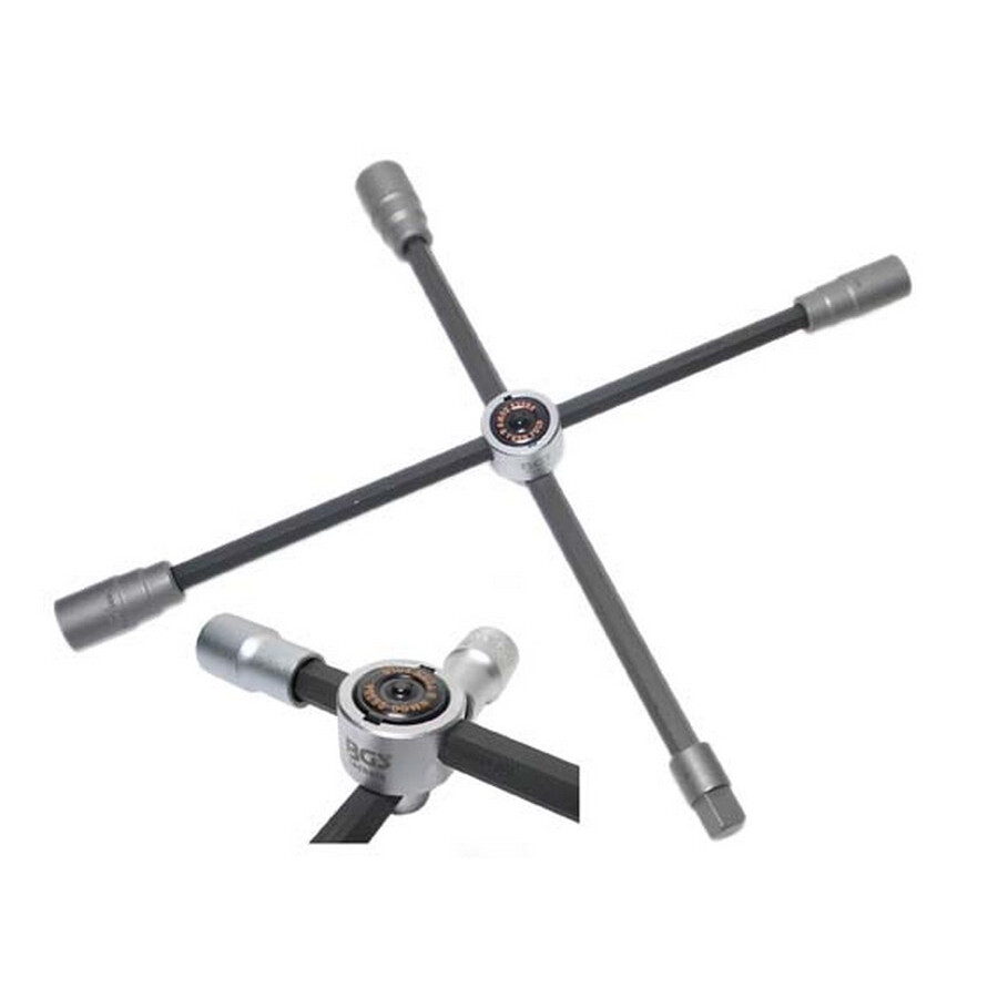 chiave croce x dadi ruote 17x19x21x1/2 scorrevole - codice bgs1456 BGS officina