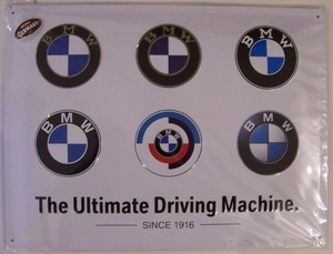 Bmw Logo Evolution Embossed Metal Sign 30cm X 40cm Ebay
