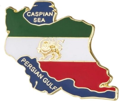 Iran Iranian Persian Guf Länderform Nationalflagge Metall Emaille Pin Abzeichen Lape