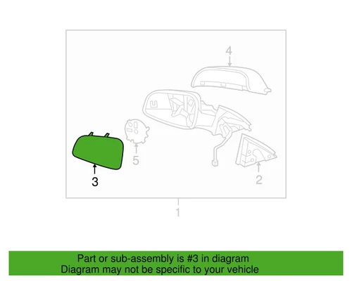( 1 )GENUINE GM 15902388 Side View Mirror Glass-Passenger Side W/O Heated Mirror