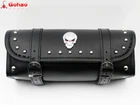 PU Fork Tool Saddlebags Studded Chrome 3D Skull Metal Rivet Motorcycle Motor HD