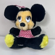 Vtg Disney Minnie Mouse Plush Doll Stuffed Toy Walt Disney Korea eye wear