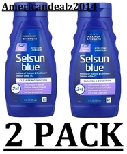 2 PACK -Selsun Blue Anti-dandruff 2-in-1 Shampoo Cleanse & Condition 11 oz