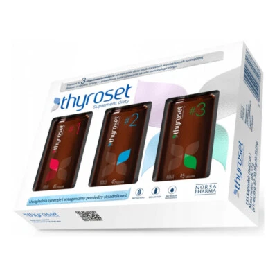 NORSA PHARMA Thyroset 3x45 cápsulas - tiroides suministro completo