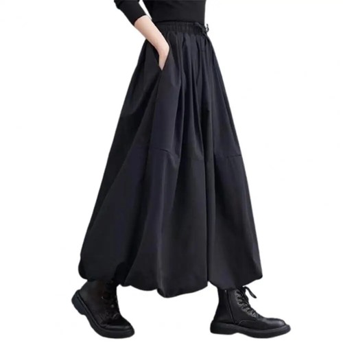 Damen Rock Hohe Taille A-Linie Lang Rock Einfarbig Weiblich Dick Warm Gummizug - Bild 13 von 16
