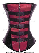 Heavy Duty 24 Double Steel Boned Waist Training Satin & PVC Overbust Corset