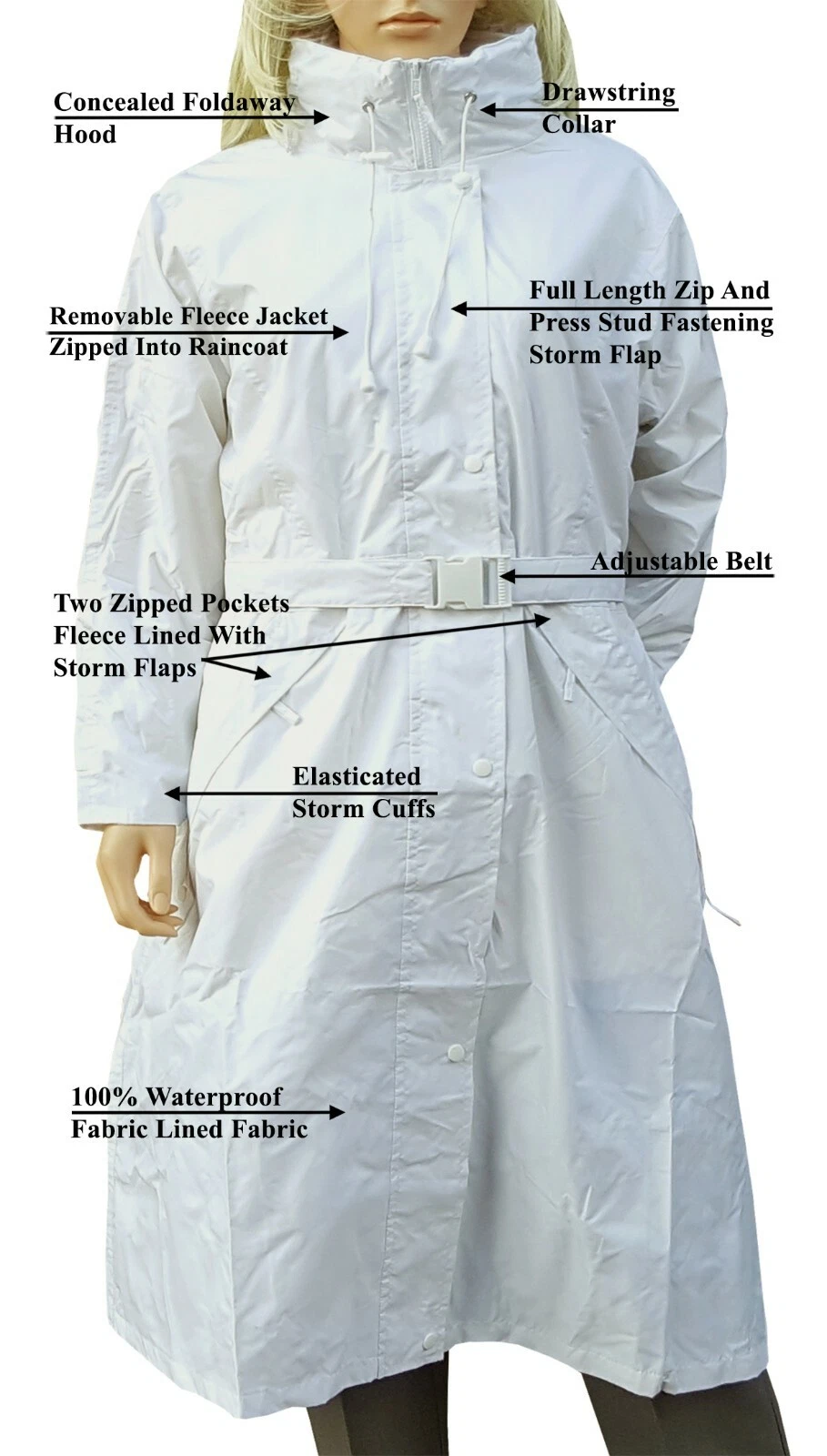CATHEDRAL Duraproof Raincoat Ladies 3 In 1 Waterproof Fleece Jacket Ex Display
