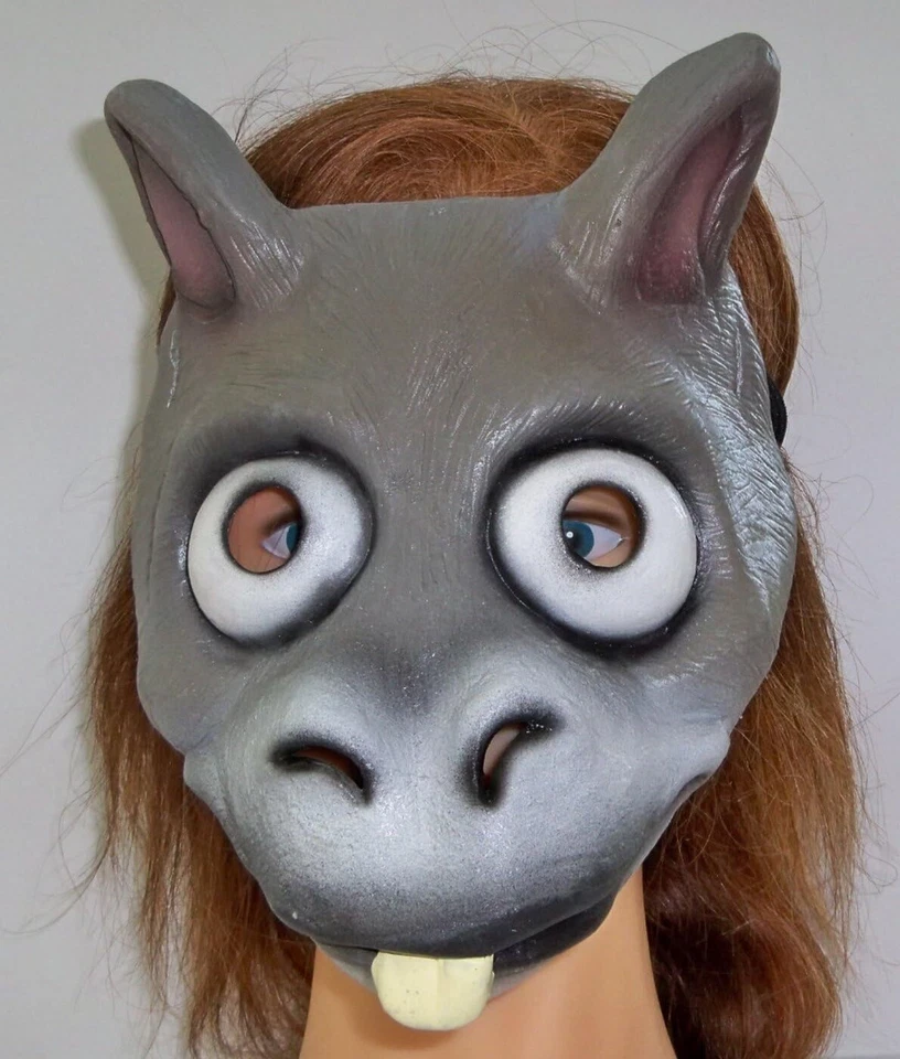 Máscara Dunkey Animal Gris Burro Vestido Elegante Halloween Adulto Disfraz Accesorio Foto 2 de 2