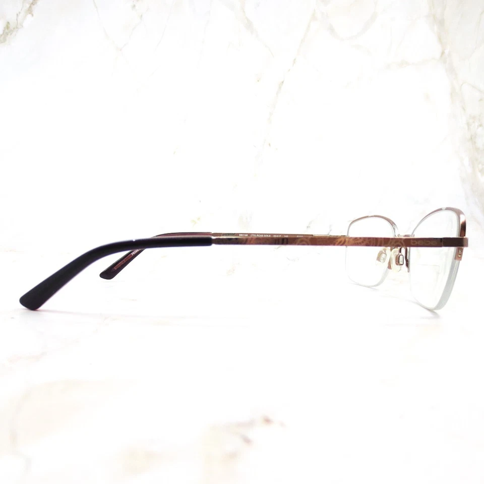 Marco de gafas Bebe BB5188-770 para mujer oro rosa medio borde ojo de gato 53-17-140 Foto 3 de 4
