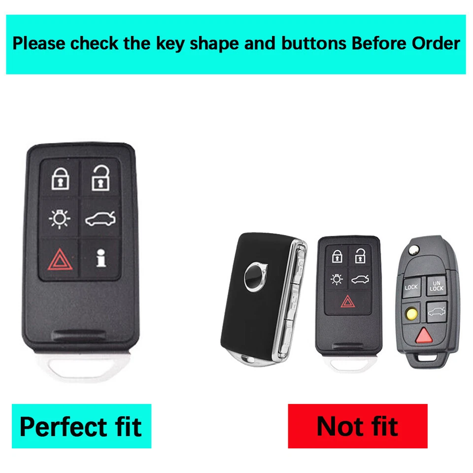 6 Button Silicone Car Key Fob Cover For Volvo S40 V40 S80 XC60 V70 XC70 Foto 2 de 4