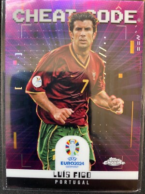 2024 TOPPS Chrome UEFA EURO Insert Cheat Code CC-8 Luís Figo (Portugal)