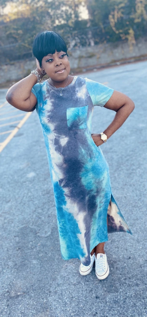Tie dye t clearance shirt maxi dress