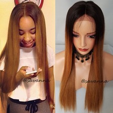 Pre Plucked Brazilian Remy Human Hair Blond Wig Ombre Frontal Lace Wigs Straight