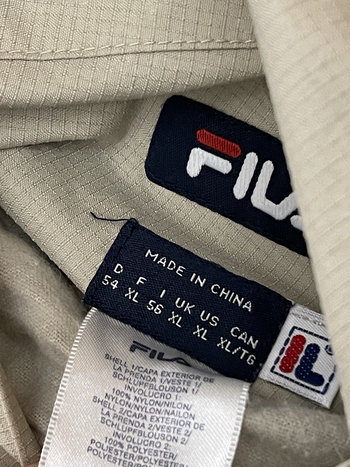 FILA Sport Puffer Giubbotto da Sci Tg XL Uomo Marrone Full Zip