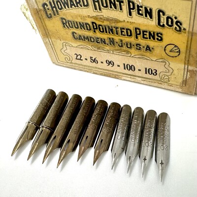 10 Howard Hunt Dip Pen Nibs Sampler Set Artists Pens 22 99 56 100 103  TWO EACH!