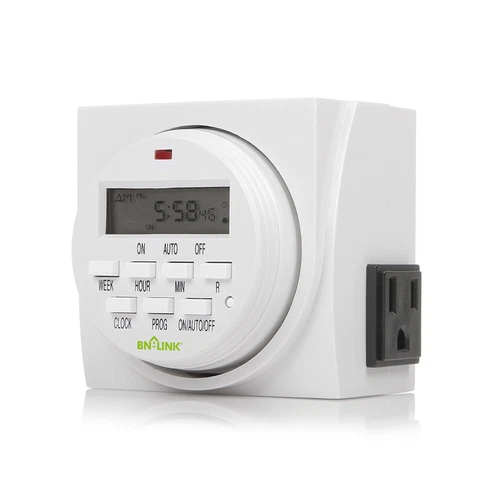 BN-LINK 2Pack 7 Day Heavy Duty Digital Programmable Timer Switch Dual Outlet 15A