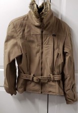 Skea Paris Vail Women's Coat Size: 8 Faux Fur Nice Belt