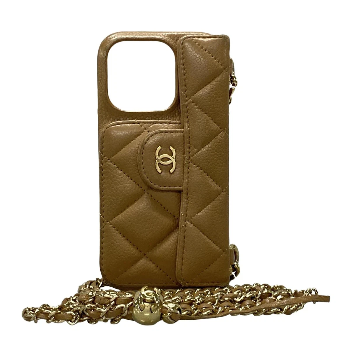 シャネルiPhone パール付きチェーンが激カワ！】CHANEL iPhone 14 pro ケース (CHANEL