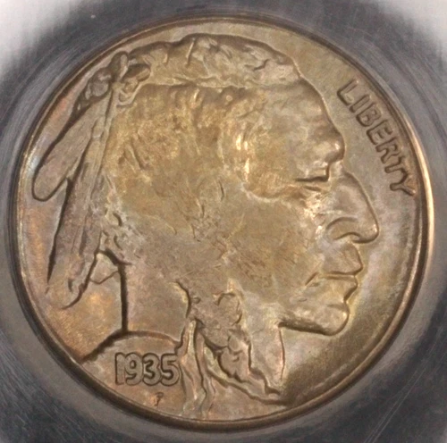 1935-S Buffalo Nickel. ANACS MS-63. Starts at .99. NO RESERVE