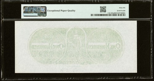 PMG GemUNC66 Confederate States $100 Chemicograph Banknote Civil War CSA Money - Picture 2 of 6