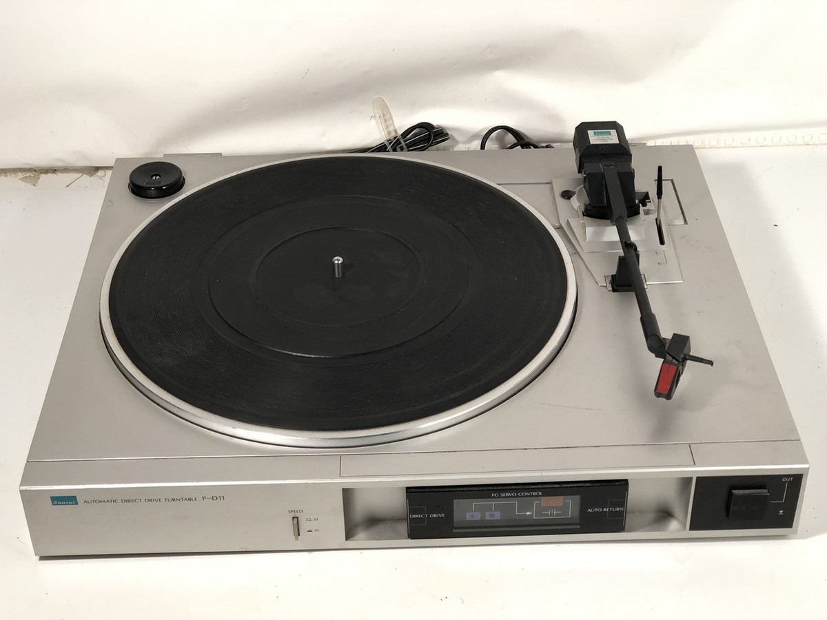 SANSUI P-D11 Direct Drive Turntable Record Player Vintage Silver