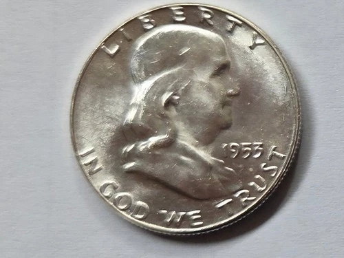 1953p Franklin Half Dollar  AU++