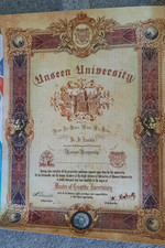 Clarecraft Discworld Unseen University Diploma