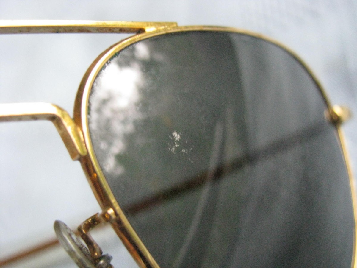 5-1/2 Randolph Eng USA Aviator Sunglasses 23k Yellow Gold Plated