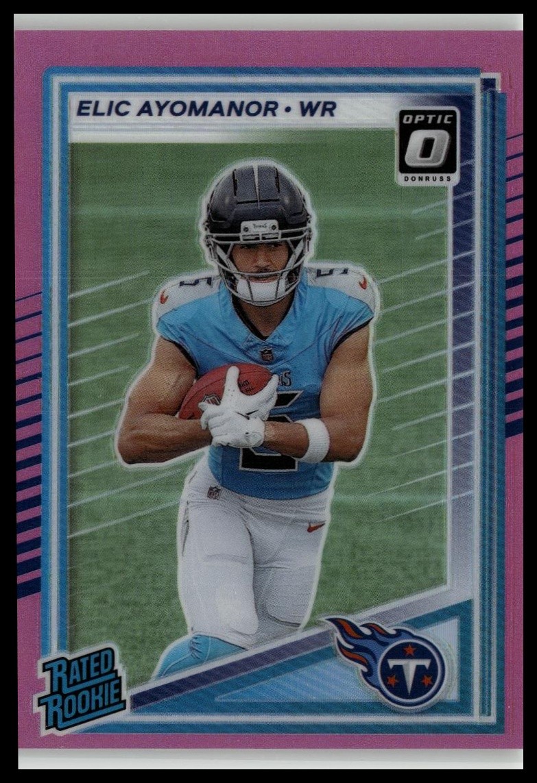 2025 Donruss #339 Elic Ayomanor Optic Rated Rookies Preview Pink