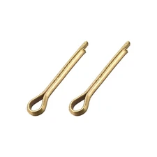 Split Cotter Pin - 3mm x 20mm Solid Brass 2-Prongs Gold Tone 2Pcs