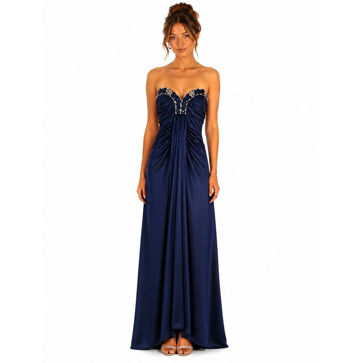 navy blue masquerade dress Sparkling Navy Blue Princess Blue Wedding Dress With... From Bestoffers, $562.25