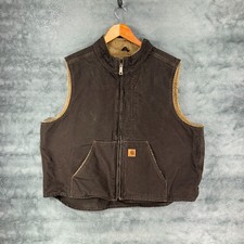 Carhartt Sherpa-Lined Mock-Neck Vest Mens Size 2XL Dark Brown V33 DKB