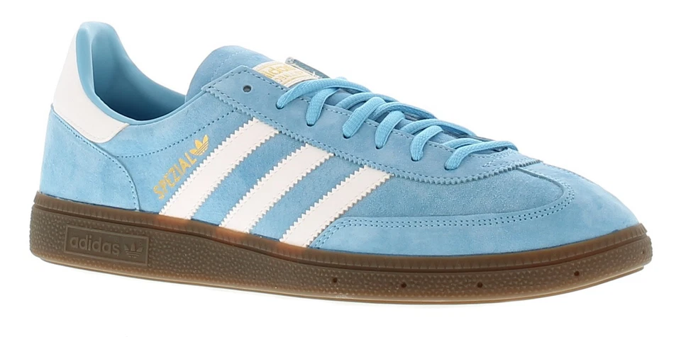 Adidas Originals Mens Trainers Handball Spezial Leather Lace Up sky blue white U