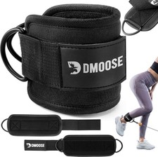 DMoose Ankle Strap for Cable Machine Attachments - Gym Ankle Cuff for Kickbac...
