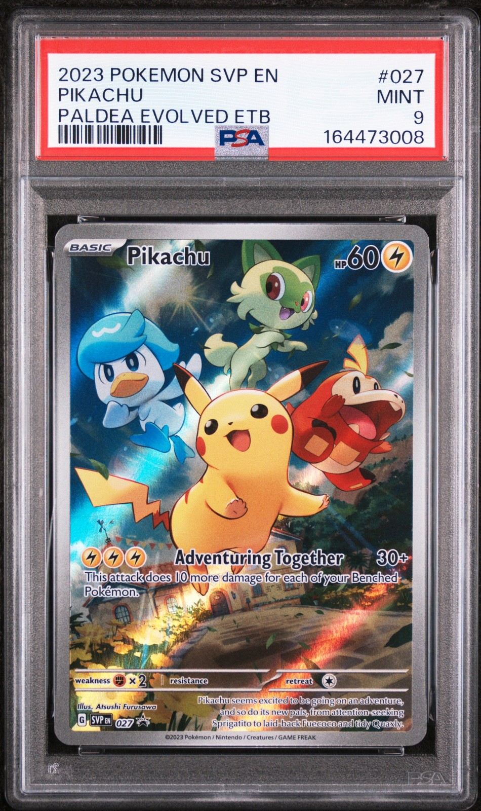 2023 POKEMON SVP EN-SV BLACK STAR PROMO #027 PIKACHU PSA 9