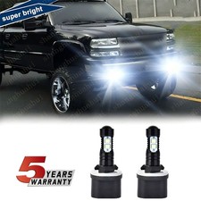 2pcs Led Fog Light Bulbs 880 10000k For Silverado 1500 2500 Hd 3500 2001-2002