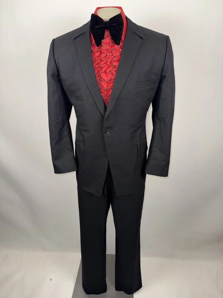 Traje de Esmoquin Premios de la Academia Para Hombres 46 Chaqueta 39 33 Pantalones De Colección Años 60 70 Baile de graduación Boda Foto 3 de 4