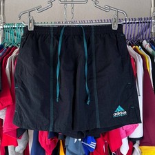 Vintage 90s Adidas Equipment Green/Black Nylon Shorts Size S