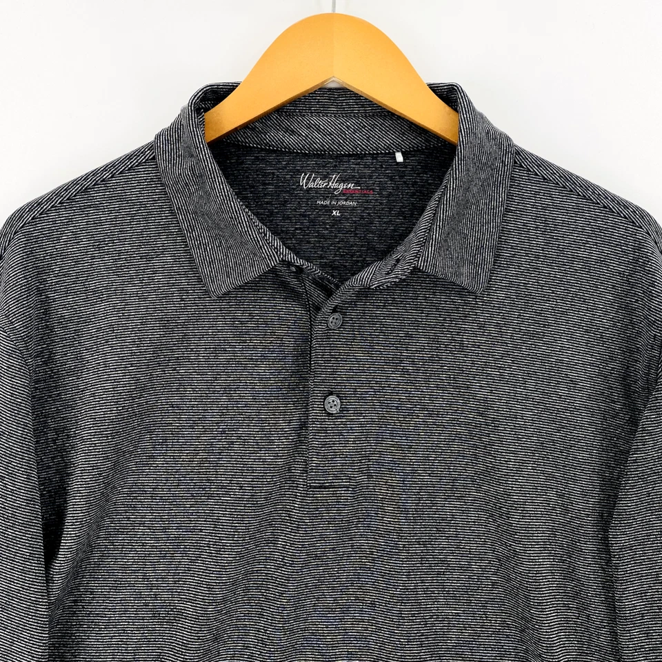 Camisa polo Walter Hagen Essentials para hombre XL gris manga larga golf activo Foto 2 de 4