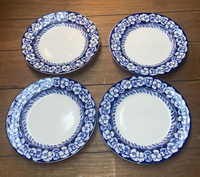Pansy Arc Pattern William Alsager Adderley & Co Set of 4 Salad Plates 7 Inch