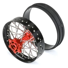 Pro-Line Racing 1/4 Pro-Spec Aluminum V2 Bead Rear Wheel Assembled Black/Red