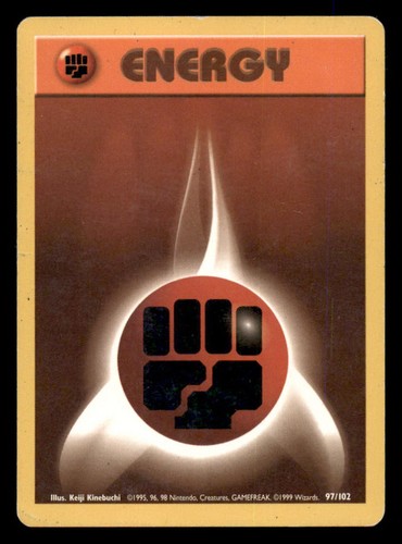 FIGHTING ENERGY 97/102 C BASE SET UNLIMITED POKEMON HP KINEBUCHI