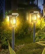 Outdoor Lantern Solar LED Hanging Lights Garden Patio Waterproof Vintage Lamp